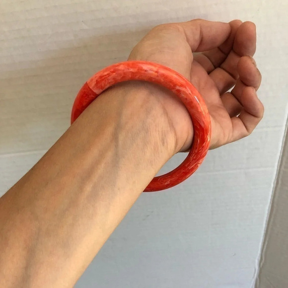 Vtg Marbled Plastic Bangle - Picture 5 of 8
